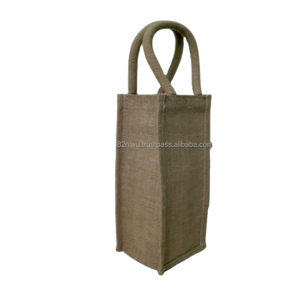 Jute wine bag Wine bag with Jute lamination waterproof cotton round Drawstring handle natural Burlap Wine bag form Bangladesh