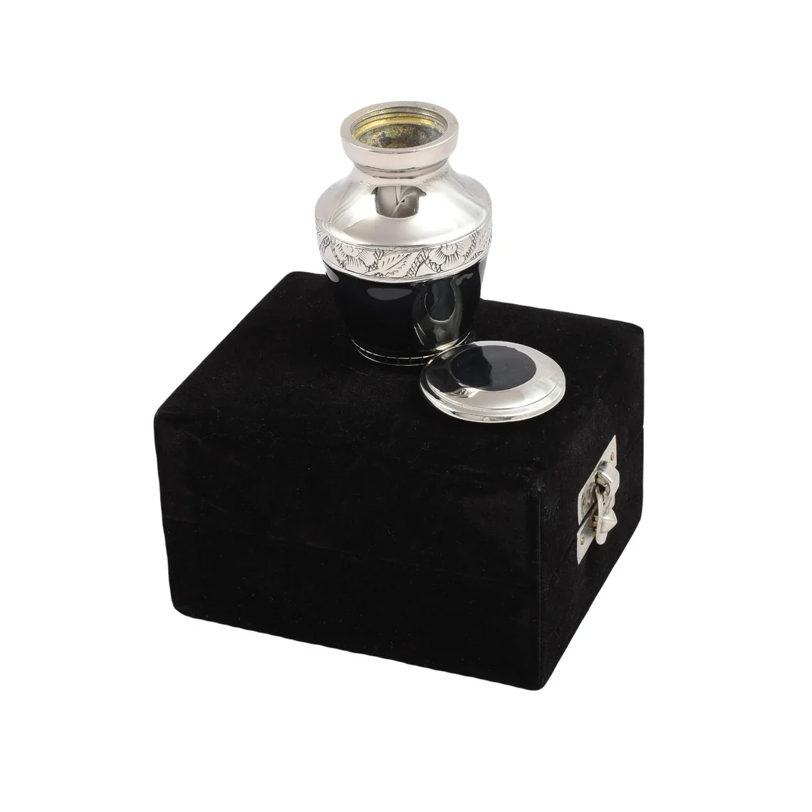 BRASS TASTY TOKEN URN WITH VELVET BOX METAL BRASS SMALL SIZE BURIAL URN FOR HUMAN & PET ASHES FUNERAL SUPPLIES