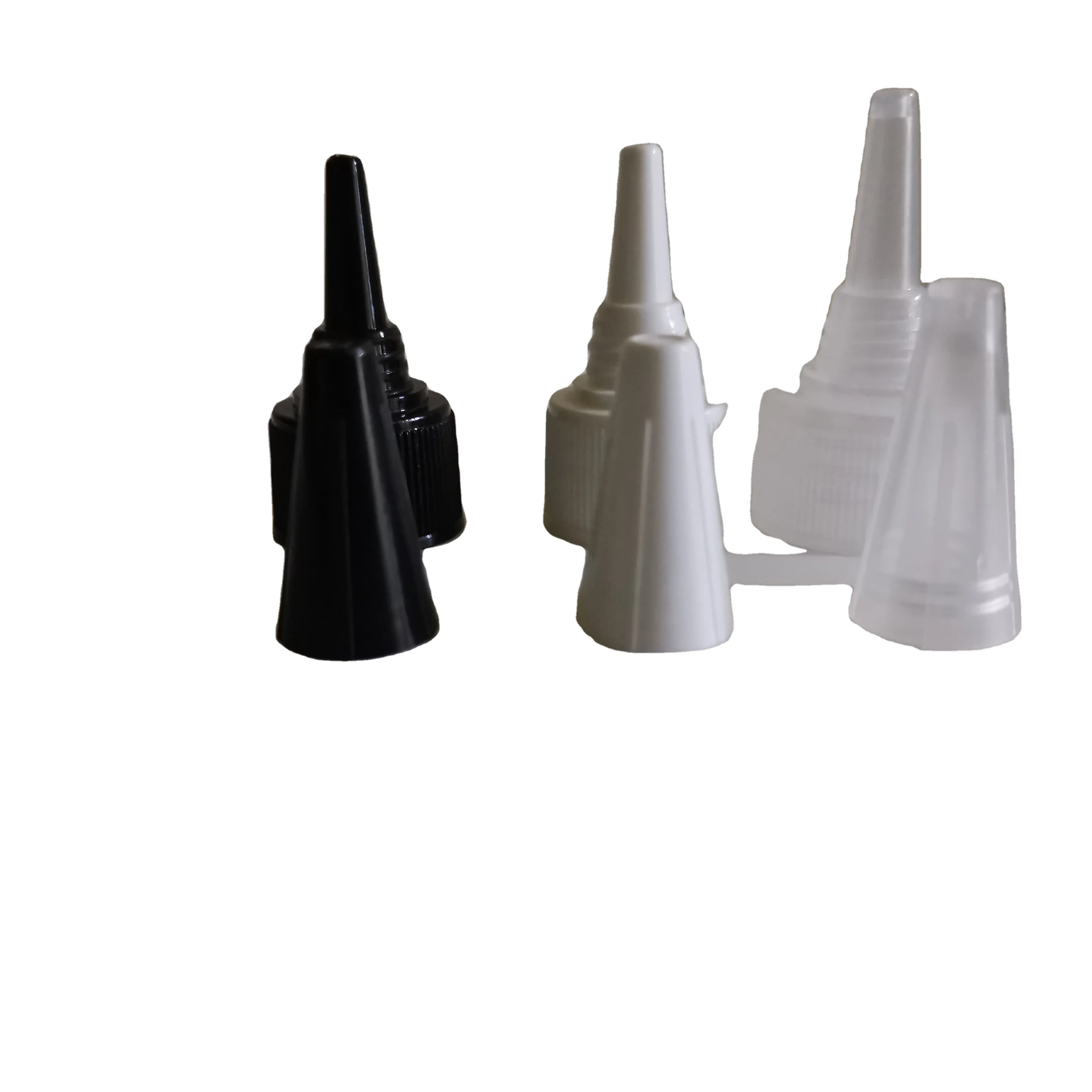 Best quality lids bottle caps closures black twist cap 18/410,20/410  plastic oil bottle nozzle twist cap