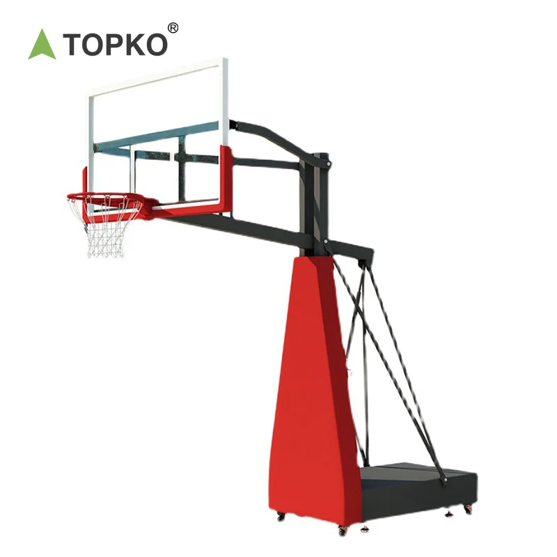 TOPKO High Quality Basketball Stand Adjustable Portable Outdoor School Children Used Basketball Hoops Mobile Basketball Stand