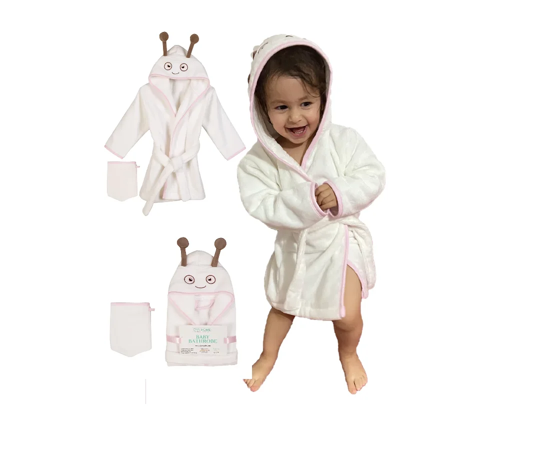 OYA HOME Baby Bath Robes for Boys and Girls Velour Toddler Robe 100% Cotton Made in Turkey