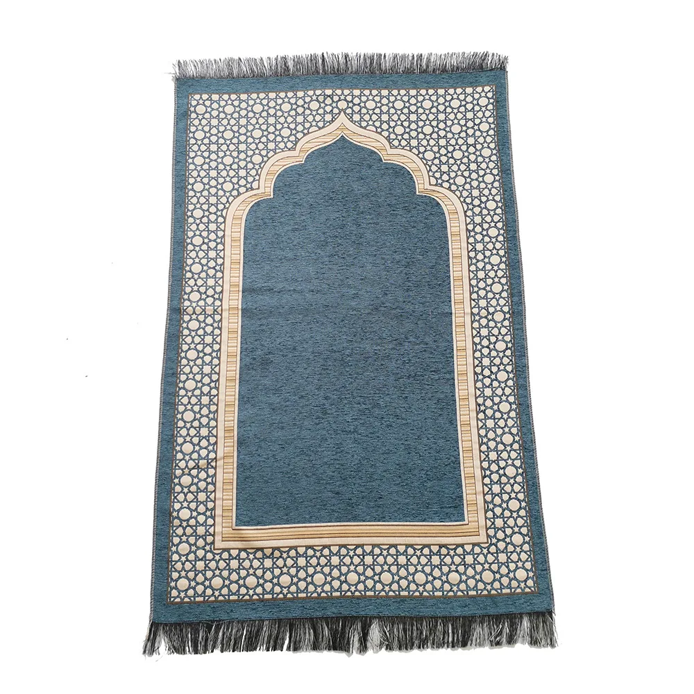 PM135 Wholesale Woven Worship Prayer Mat Portable Blanket Travel Worship Chenille Woven Jacquard Prayer Mat