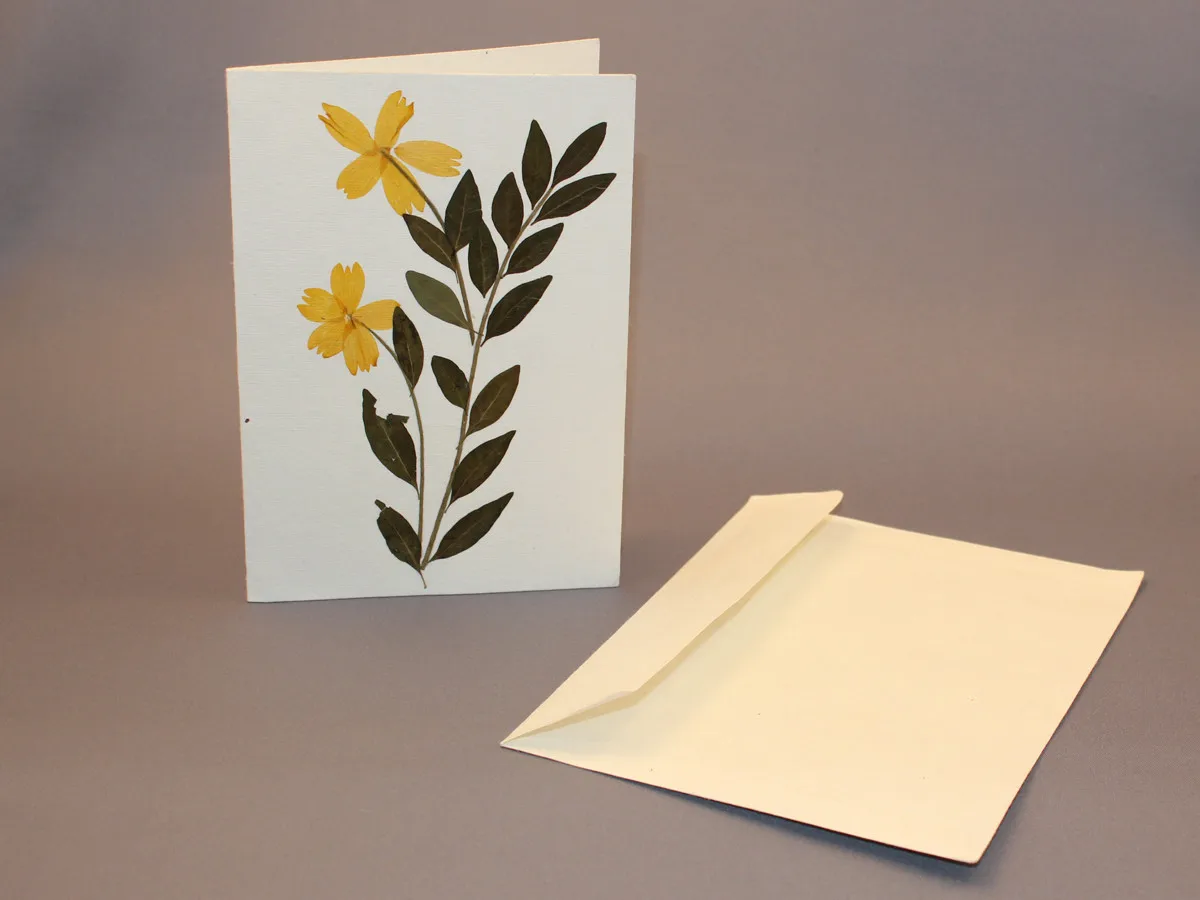 Handmade cotton Paper Greeting Cards with real dry flowers For Christmas and All Occasions