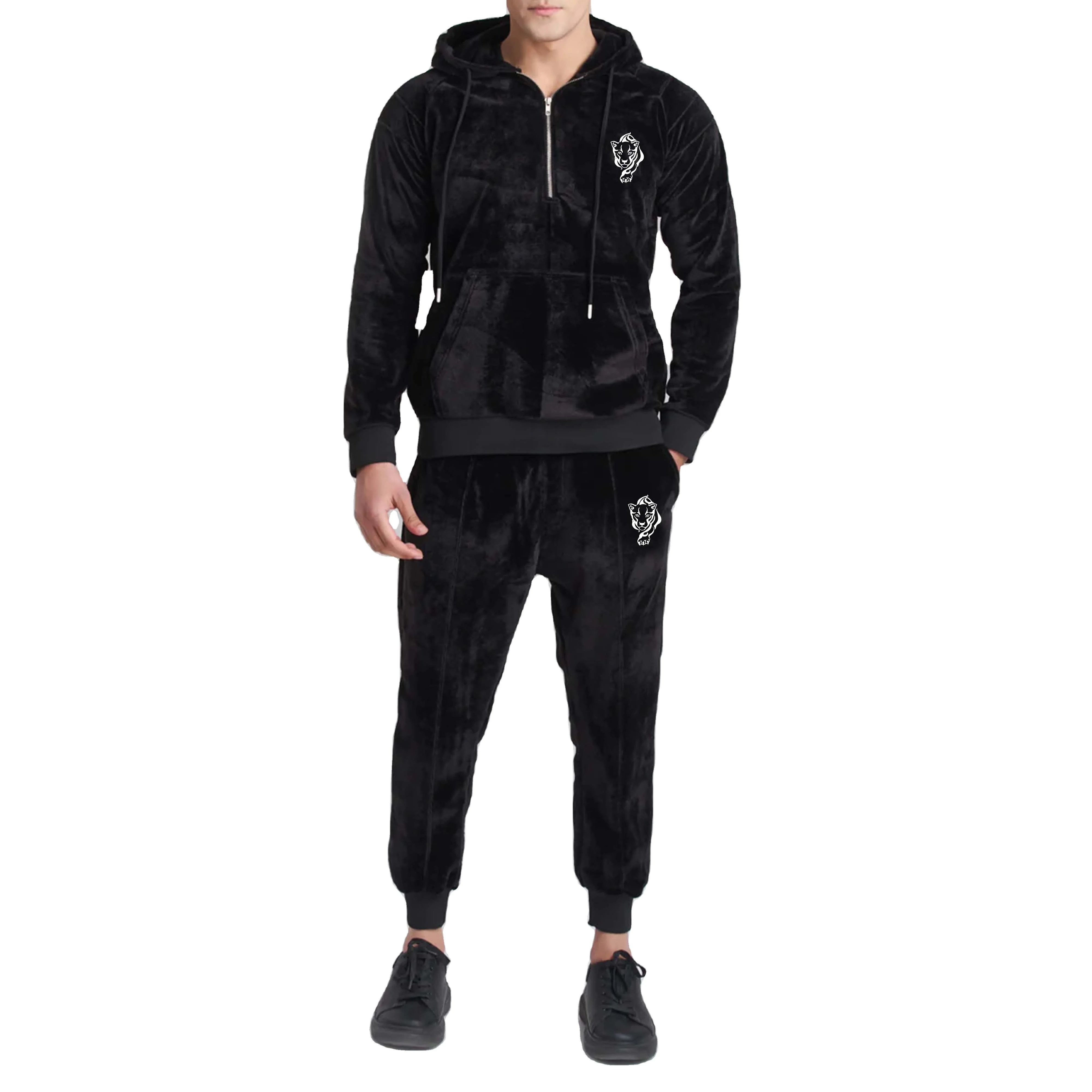 Branded Factory Wholesale Design Custom Logo Men Velvet Tracksuit Wholesale New Arrival Male Clothing Velour Sweat Suit For Boys