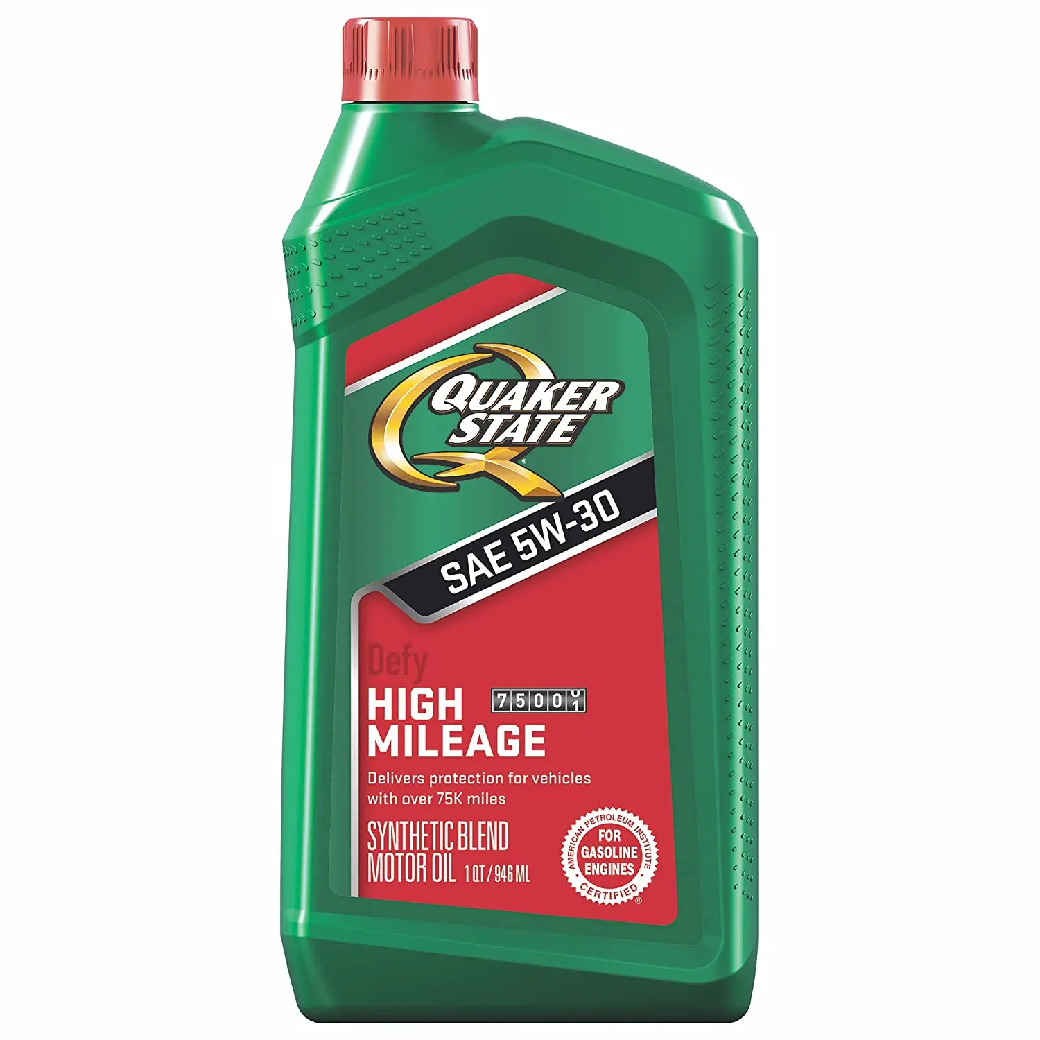 Quaker State Defy High Mileage 5W-30 Motor Oil (SN/GF-5) 1 Quart 6 Pack 550043276