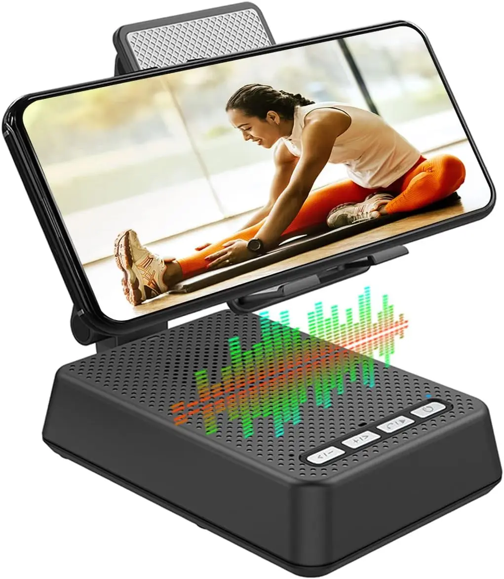 2023 HOT Foldable Mini Phone Stand with Wireless Blue-tooth Speaker Mobile Phone Holder Speaker Multi-angle Adjustment Stand