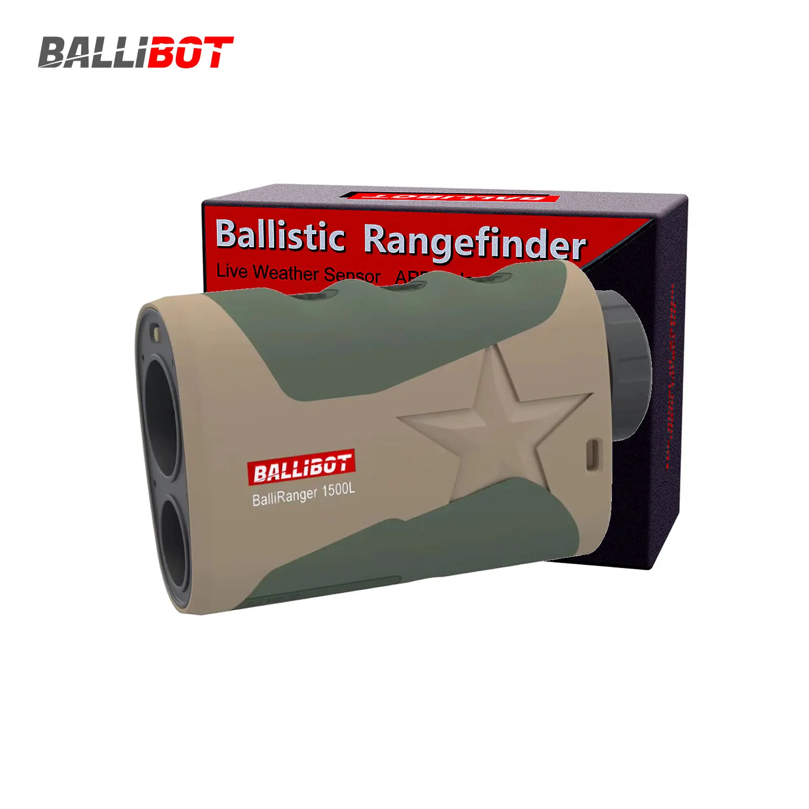 BALLIBOT 7x Magnification Live Weather Senor built-in Ballistic Calculator 1500m Hunting Ballistic Laser Rangefinder