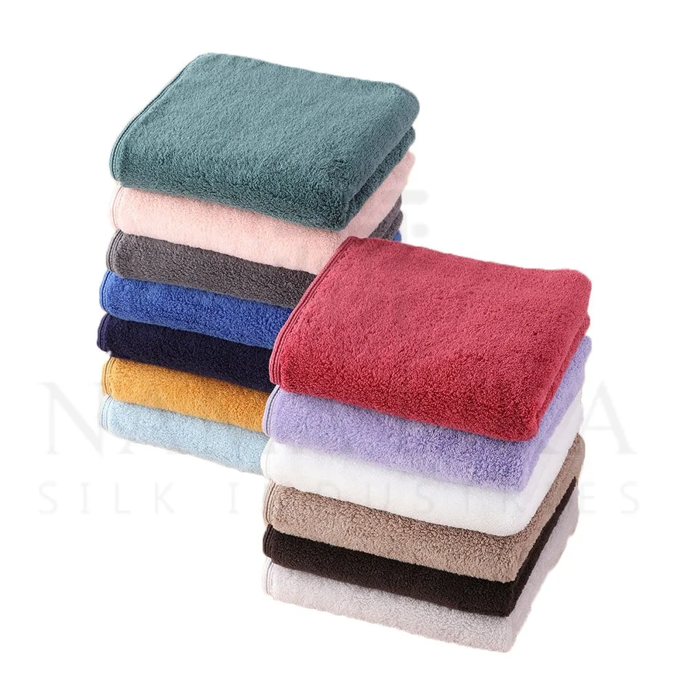 Pakistani Manufacturer NAMA LIKA SILK INDUSTRIES Wholesale Blue Color Quick Drying Microfiber Cheap Price Luxury Bath Towels