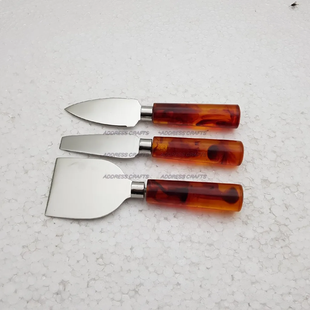 Best Quality Stainless Steel Cheese Knife Set And Resin Handle Table Decorate Birthday Party ware kitchenware Used Cheese Knife