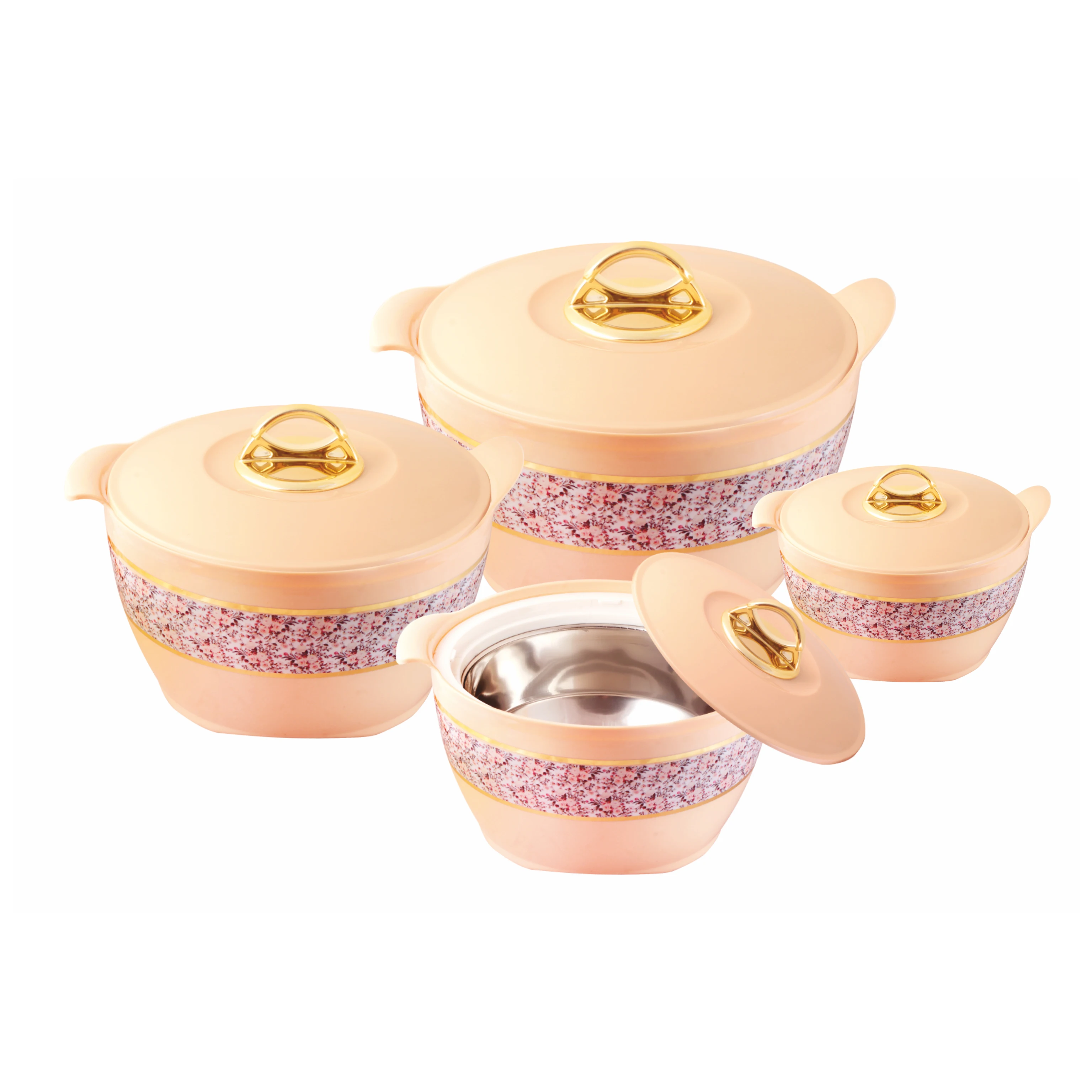 Top Quality Plastic Thermal Insulated Saturn Hot Pot Casserole 4 PC Set For Buffet Catering