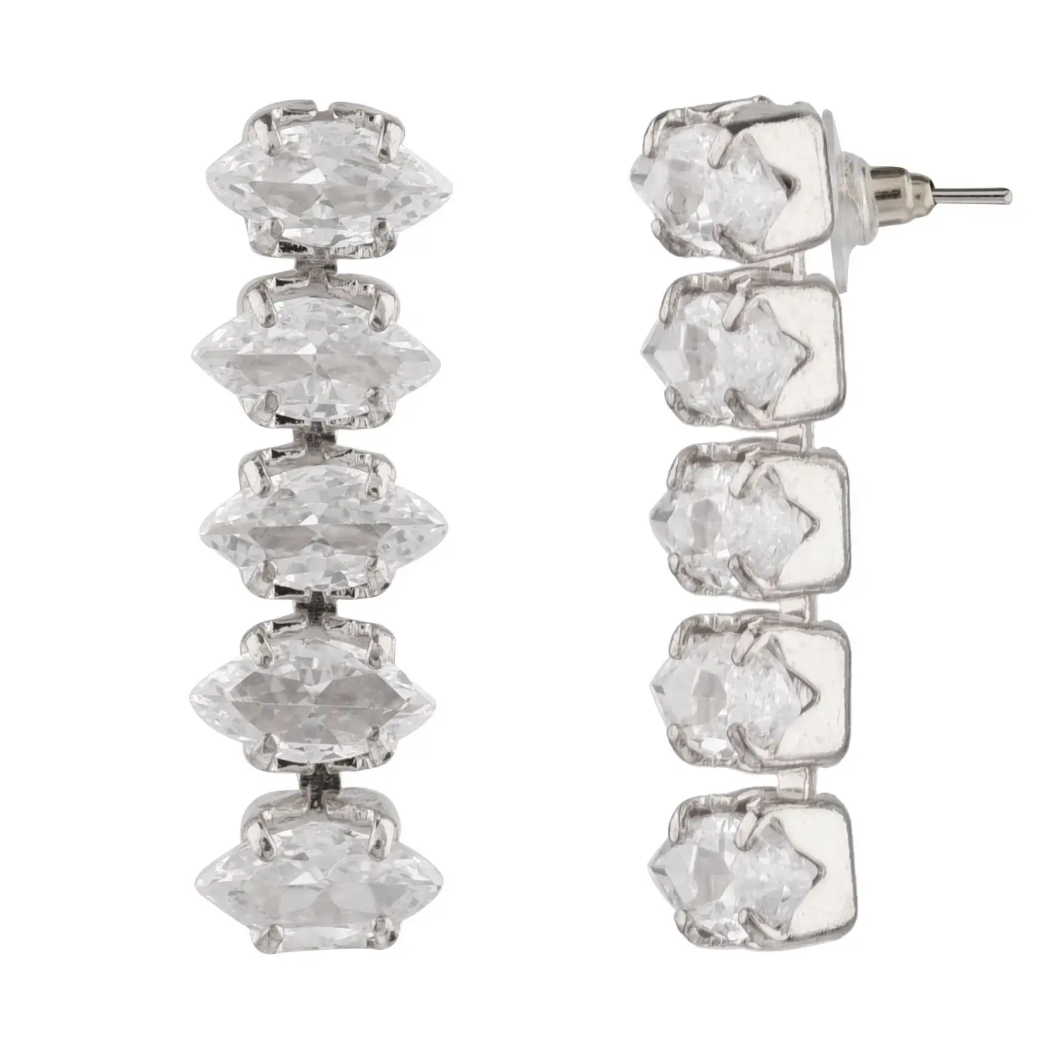 Indian Wholesaler Jewelry Supplier Silver CZ Crystal Tannis Round Bridal Necklace Set Indian Fashion Jewellery For Women