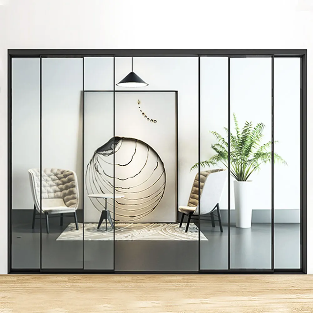 Factory Customized Narrow Frame Aluminum Windows Toughened Heat and Sound Insulating Double Glazed Aluminum Sliding Windows
