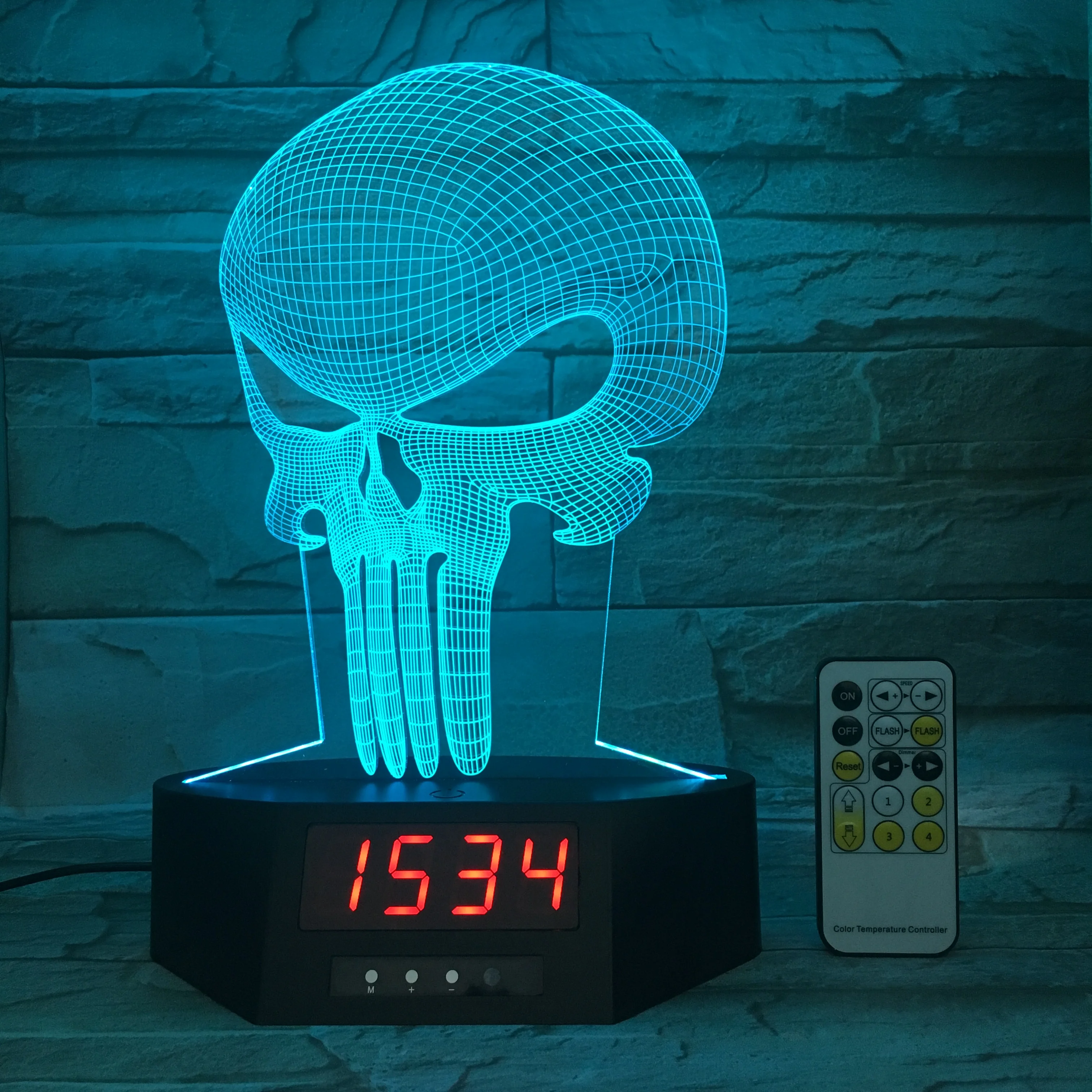 with Clock Base Unique Ship Image 3D Lamp Indoor Decoration Lamp 7 Color Changing 3d Visual Effect LED Night Lighting