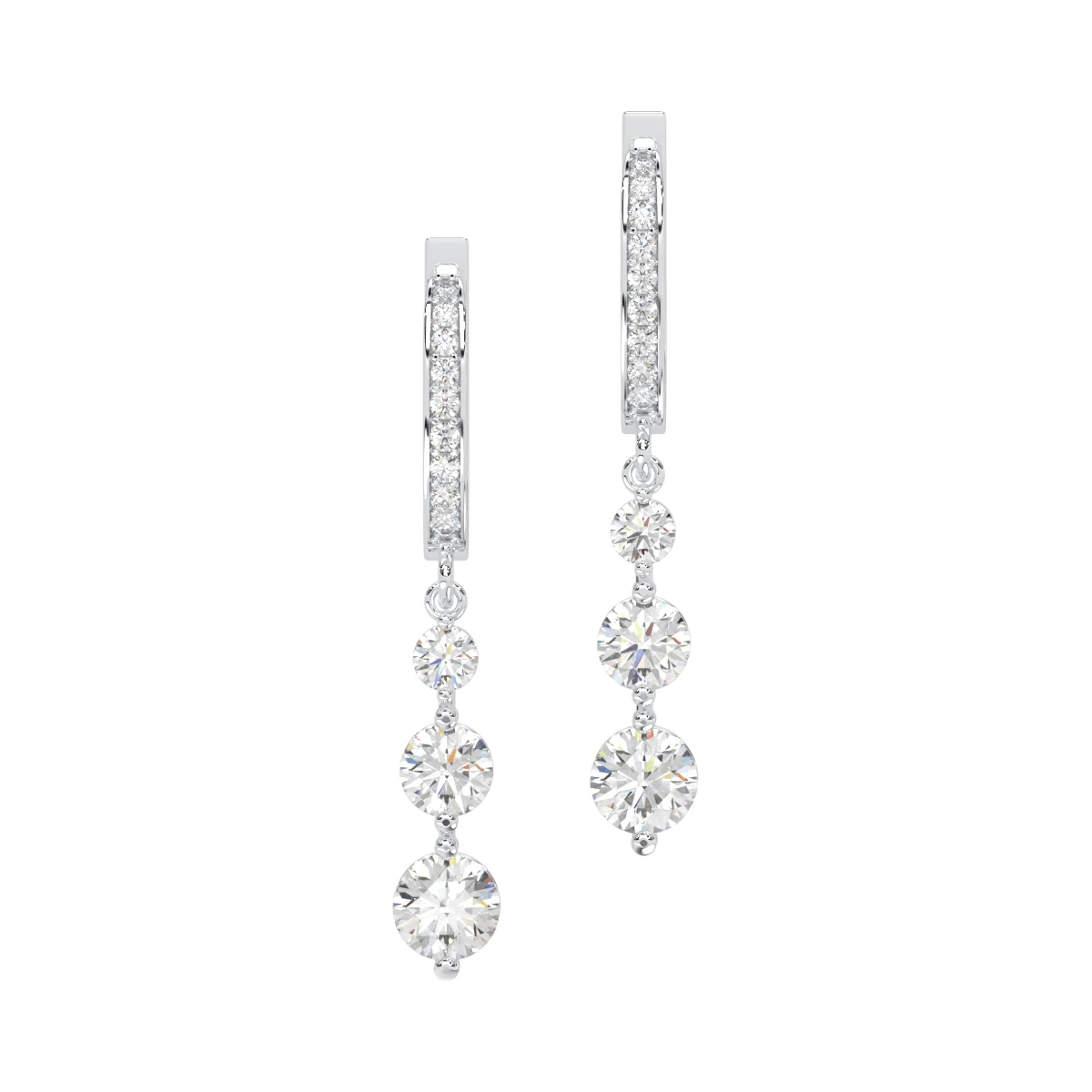 Серьги из серебра 925 пробы с плавающим фианитом Huggie высококачественные ювелирные изделия Calista Vietnam
