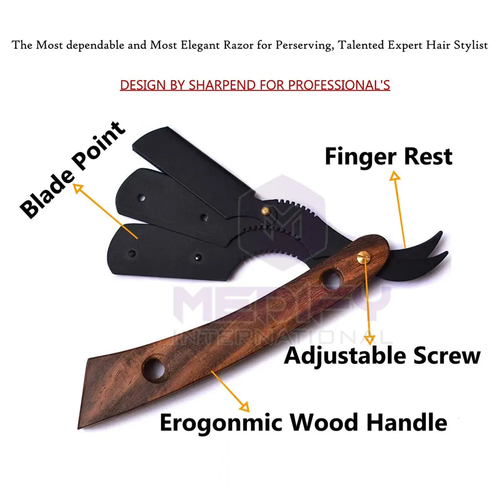 High Quality New Men Shaving Straight Razor Manual Barber Razors Stainless Steel Razor Blade Holder