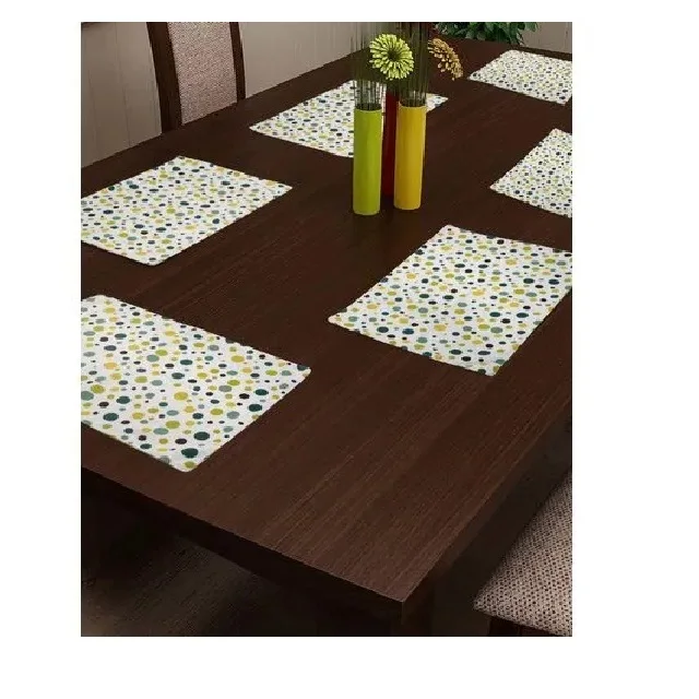 Wholesale best price rectangle kitchen restaurant custom 100% Organic Cotton dining table mats GOTS Certificate for Home Decors