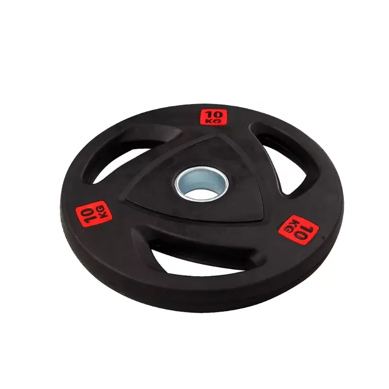 50mm hole Tri-grip Rubber Coated Cast Iron Weight Plate for weightlifting