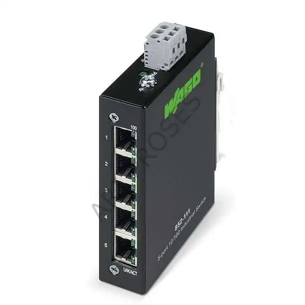 WAGO 852-111 Endüstriyel ECO Ethernet переключатель 5 портов Быстрый Ethernet DIN Ray Montaj