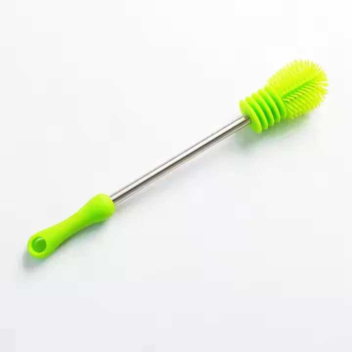 HYRI BPA-Free Reusable Scratch-free Portable 300mm Baby Bottles Cleaning Brush Cup Brush Silicone Bottle Brush With Long Handle