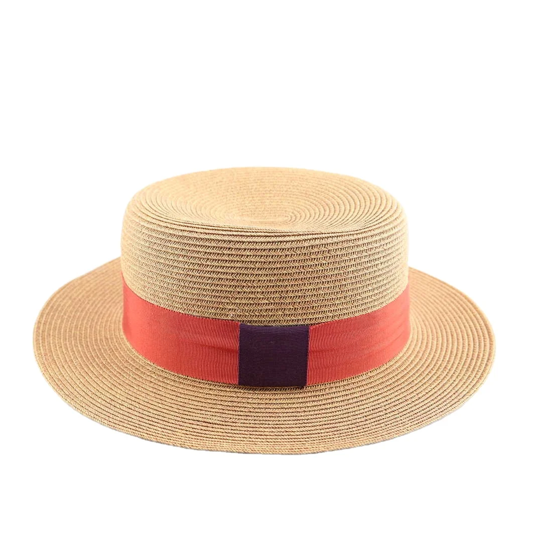 Wholesale customized straw hats with logo summer beach sun sombreros floppy hat chapeau panama sun protector hat