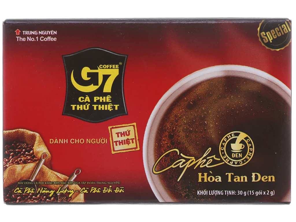 Trung Nguyen Brand G7 Black instant coffee 30g (2g x 15packs)