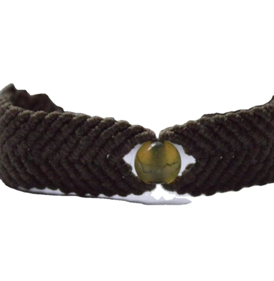 Macrame cross bracelet Tourmaline Far Infrared Ray Hologram OEM Rubber Wristband Bracelets Men