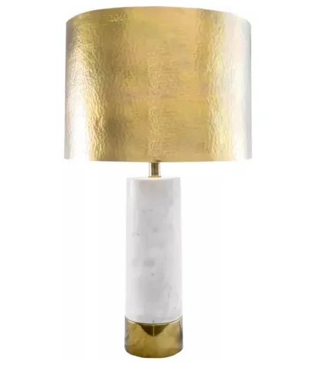 Premium Quality Elegant Marble Table Lamp Golden Metal Base and Shade Decorative at Economical Price