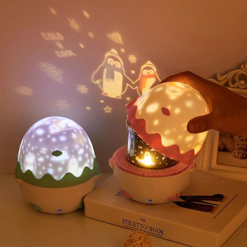 Bedroom 13 Lighting Effects Penguin Rotating Lamp Timer Led Multi Color Music Box Dimmable Light Bar With Remote Control