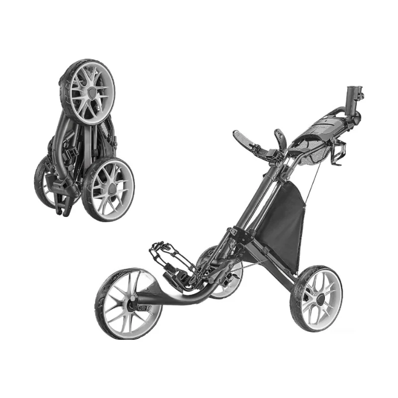 BEST SELLER Electric Folding Golf Push Cart with Durable Aluminum Frame Adjustable Handle Smooth Rolling Tires