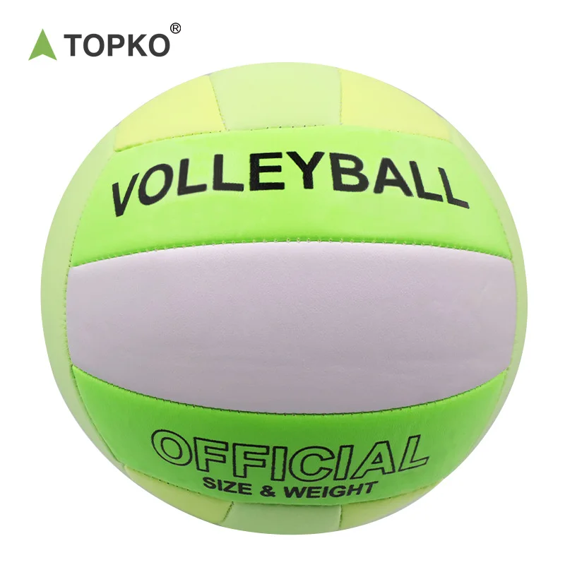 TOPKO Outdoor Indoor High Quality Pvc+Rubber Volleyball Size 5 Beach Match Volleyball Ball Adult Colorful Practice Volleyball