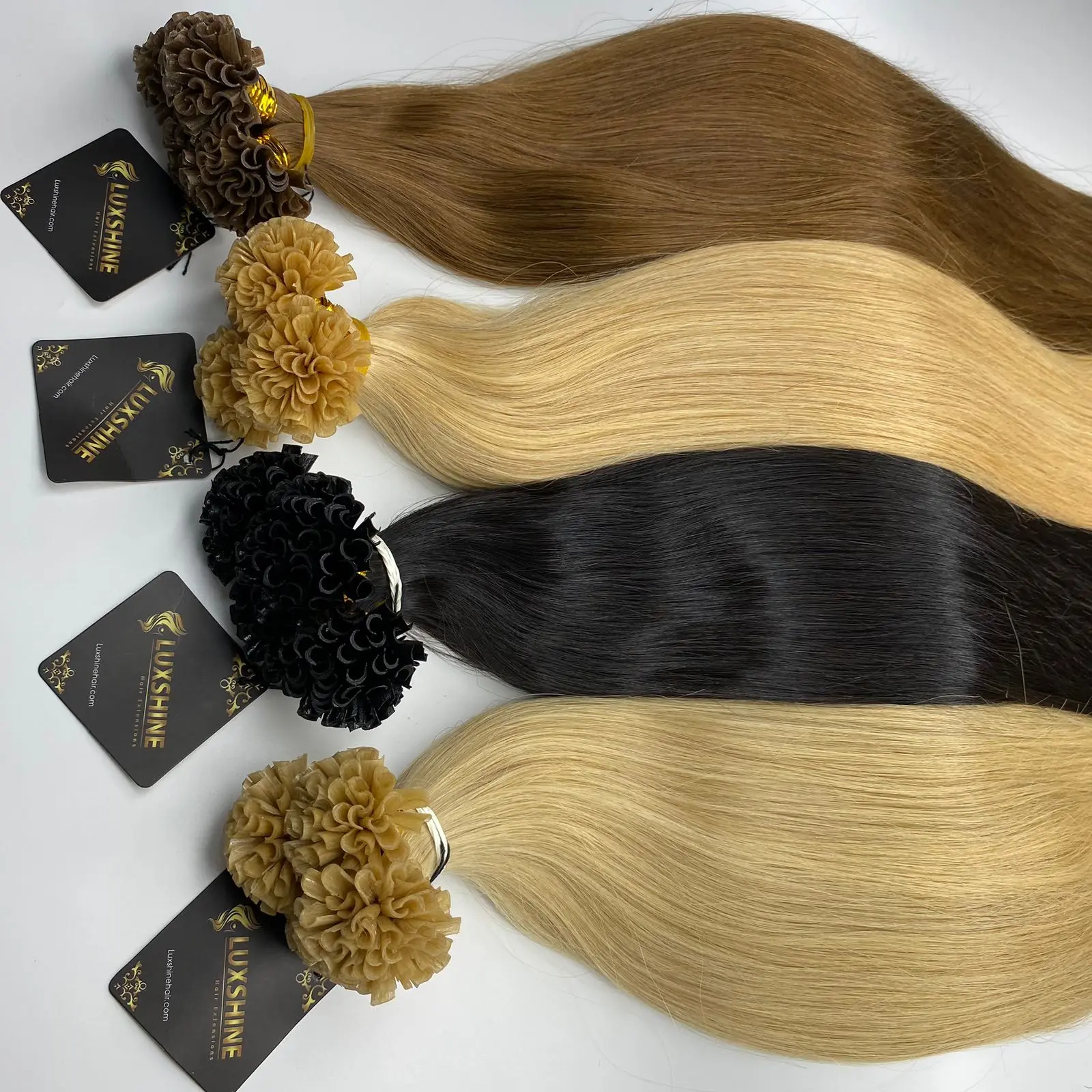 Wholesale Russian straight U Tip Double Drawn Virgin Human Hair Extensions Aliexpress Sophia luxshinehair