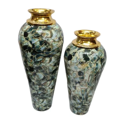 Best Classic Black Metal  Flower Vase  With Enamel Coating Decoration Designer Modern Table Decorating Beaded Wholesale Pot