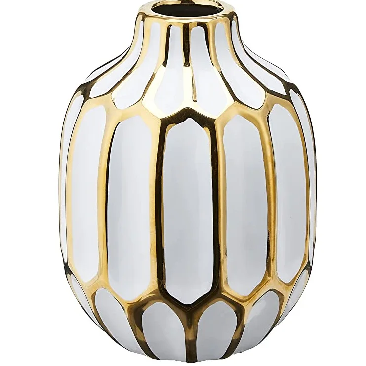 Hammered Design Shiny Polished Gold Plated Vase Hand Crafted Stylish Flower Vase for Home Decoration Vases At Affordable Price