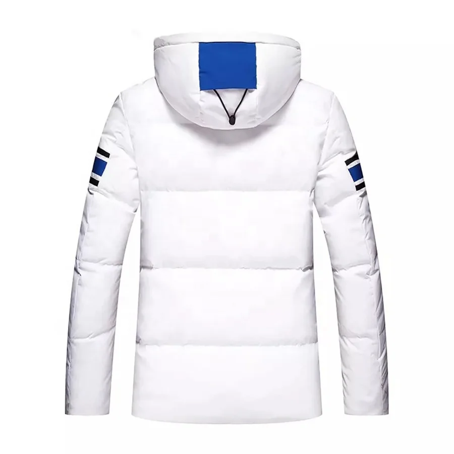 Custom OEM Zip Stand Collar Patch Faux Leather Padded Cropped Bubble Down Puffer Jacket for Men