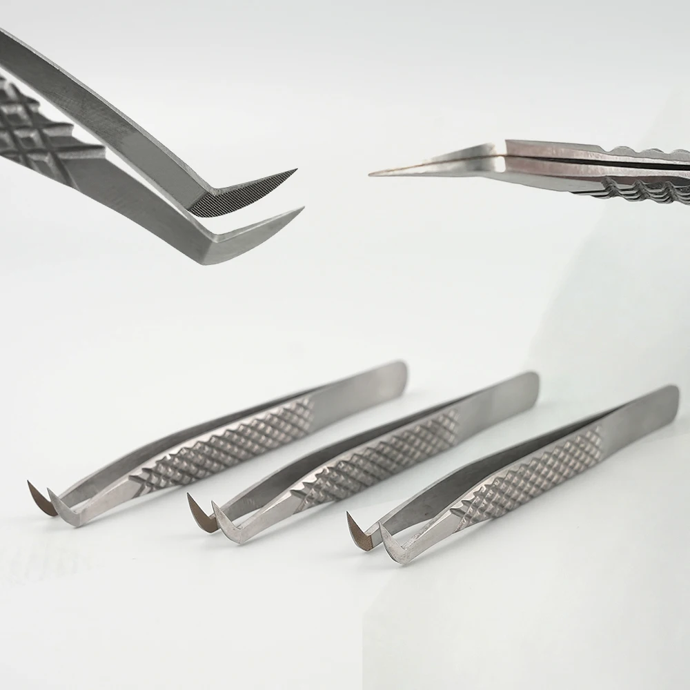 volume tweezers set with fiber tips stainless steel high quality dumout vetus classic volume eyelash tweezers set with logo