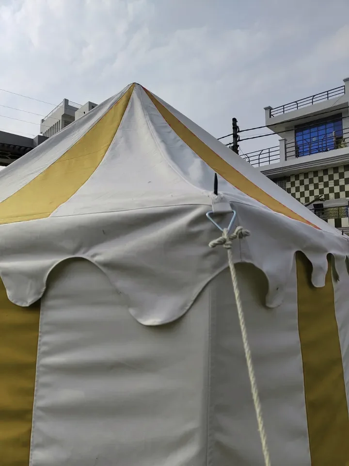 Premium 4x4 Meter Medieval Square Tent Durable Cotton Canvas Reenactment Faire Camping-Easy Setup All-Weather Waterproof