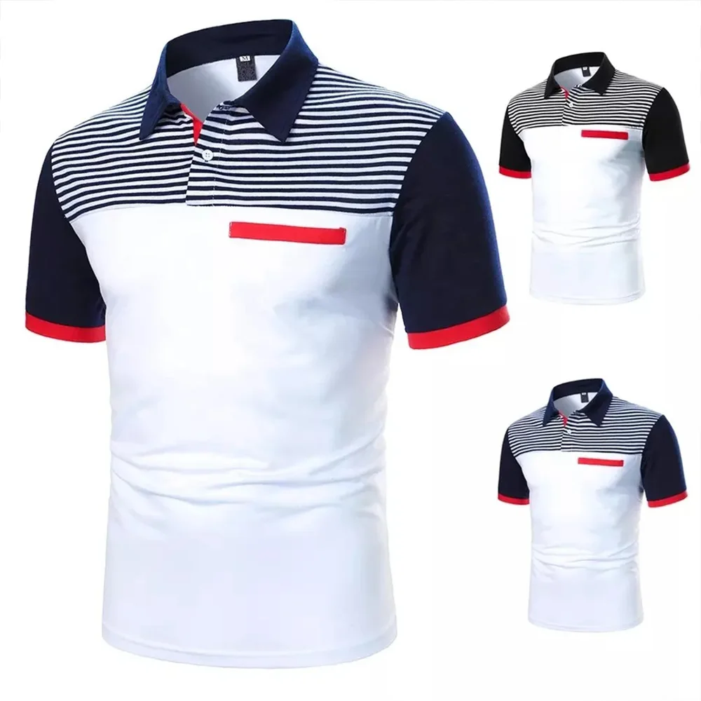 Cotton Wholesale Men T-shirts Stitching Sports Tight Men Polo Shirts Plain Golf Polo Blank T Shirt Comfortable