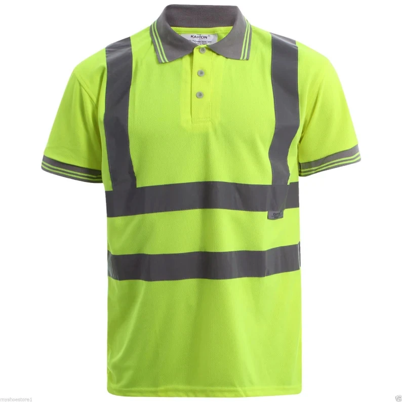 Customized Logo Hi Vis Construction Short Sleeve T-Shirt Reflective Workwear Safety T Shirt breathable comfortable hi vis tshirt