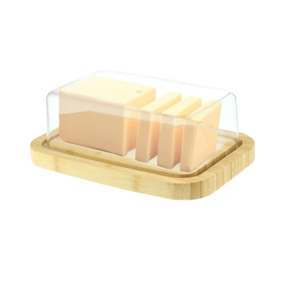 Popular design Wooden Countertop Airtight Butter Container Box Butter Dish kitchen daily ware use butter keeper