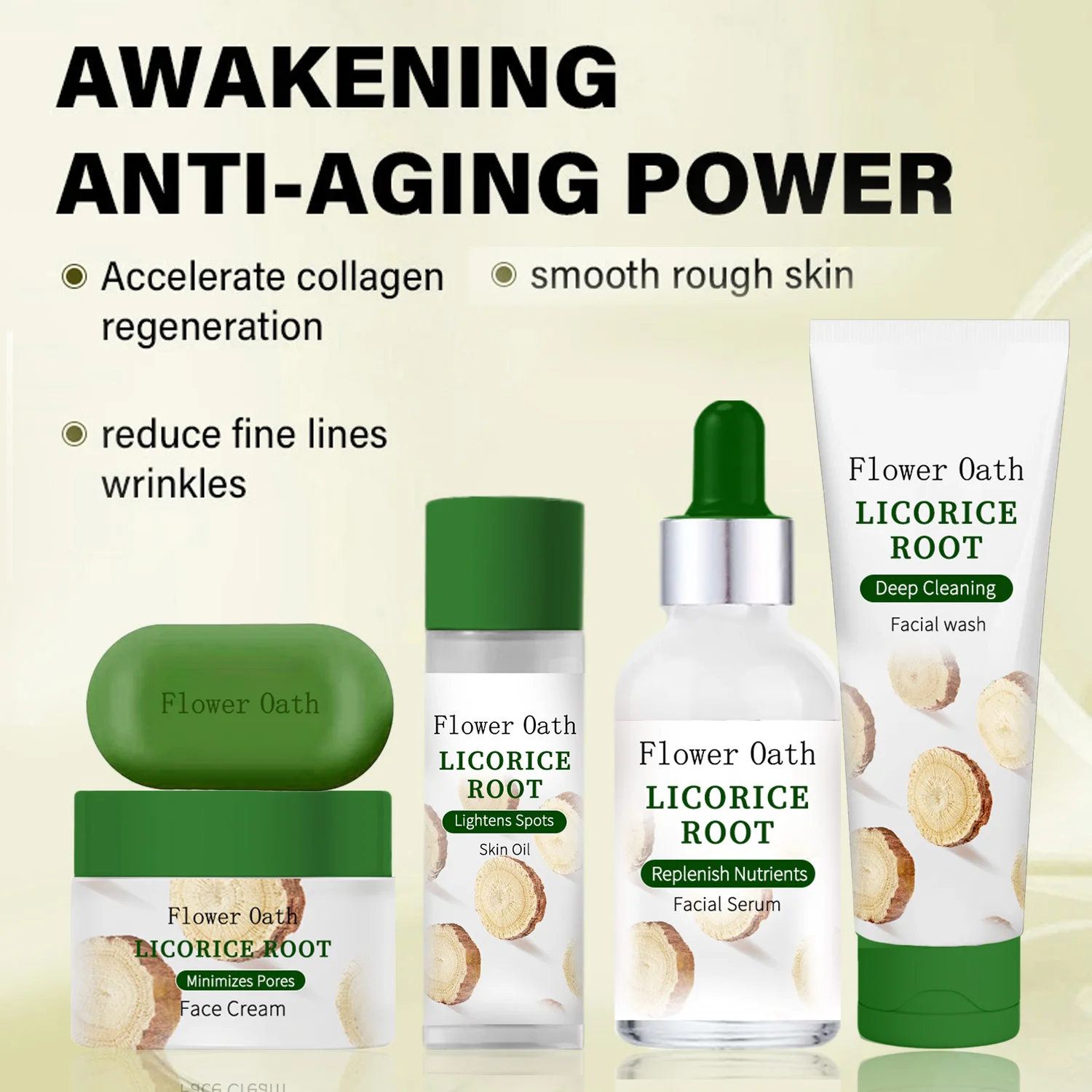 Top Sell Moisture Natural Organic Licorice Skin Care Set Licorice Root Serum Extract Brightening Rejuvenating Set Skincare