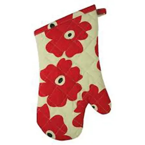 Organic Cotton Printed Oven Mitt Set With Custom Design Heat Resistant For Kitchen Oven Glove Sustainable Cotton Soft Oven Mitts