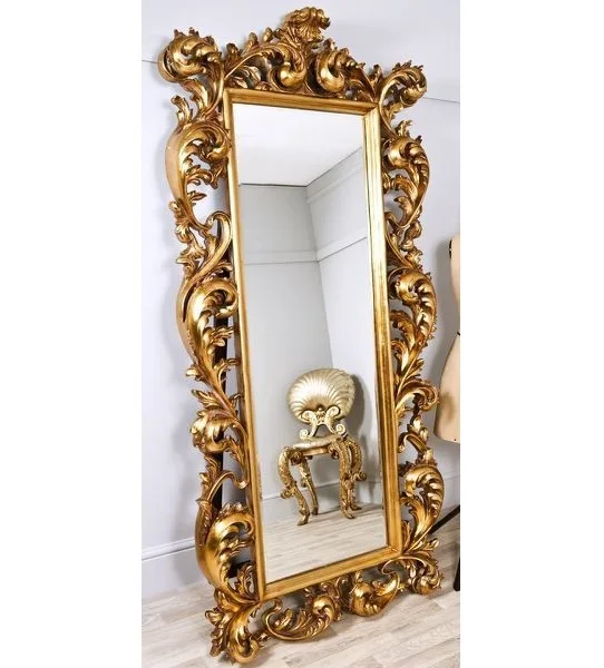 Royal Expensive Large Size Mirror Frame With Gold Fineshed Home Decor for Washrooms Bathroom, Living Room Personality