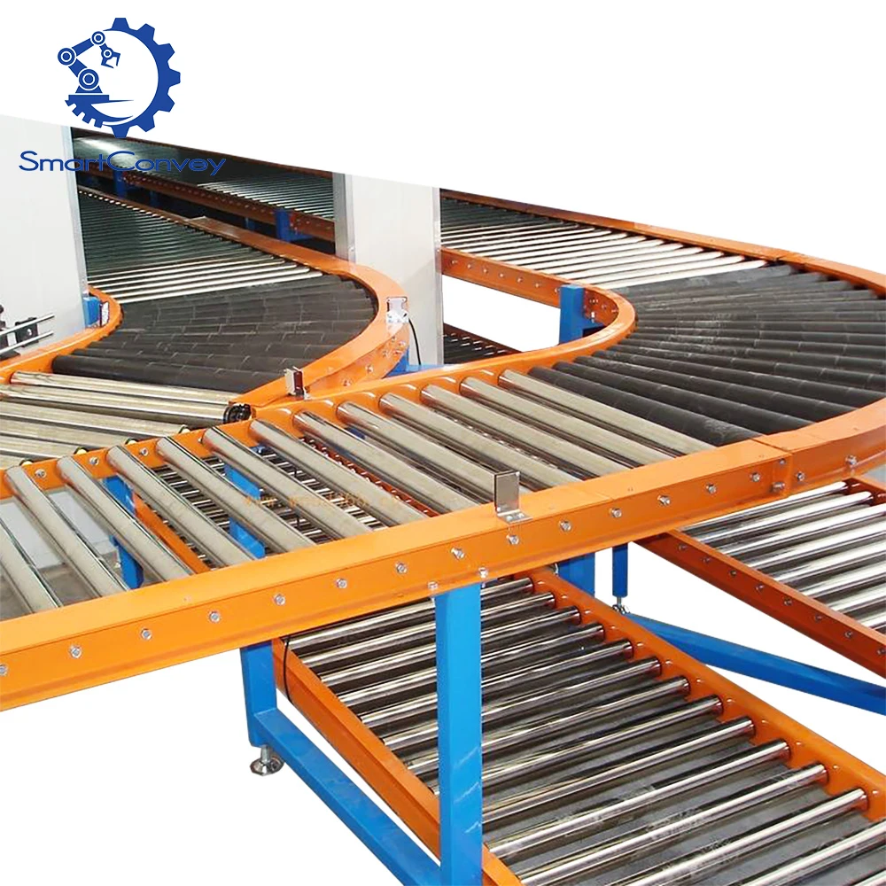 Industrial Factory Electric Power 90 Degree 180 Degree Turning Roller Conveyor