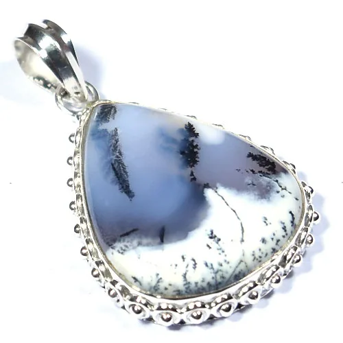 925 sterling silver pristine dendrite agate natural gemstone fashion Fine Jewelry Pendants & Charms pendant at reasonable rate