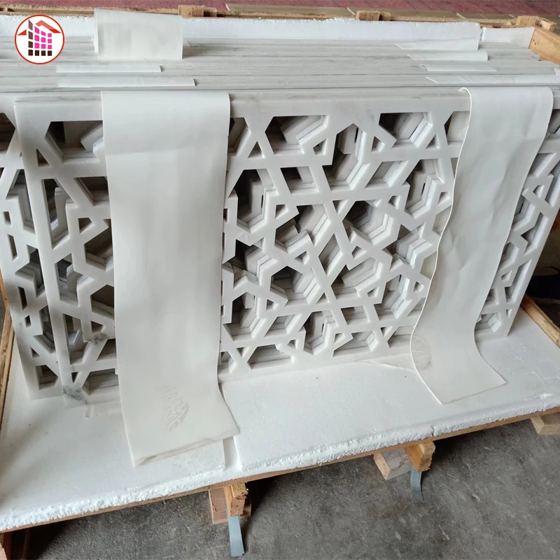 Самый популярный мраморный парапет перила из натурального камня для балкона декоративные