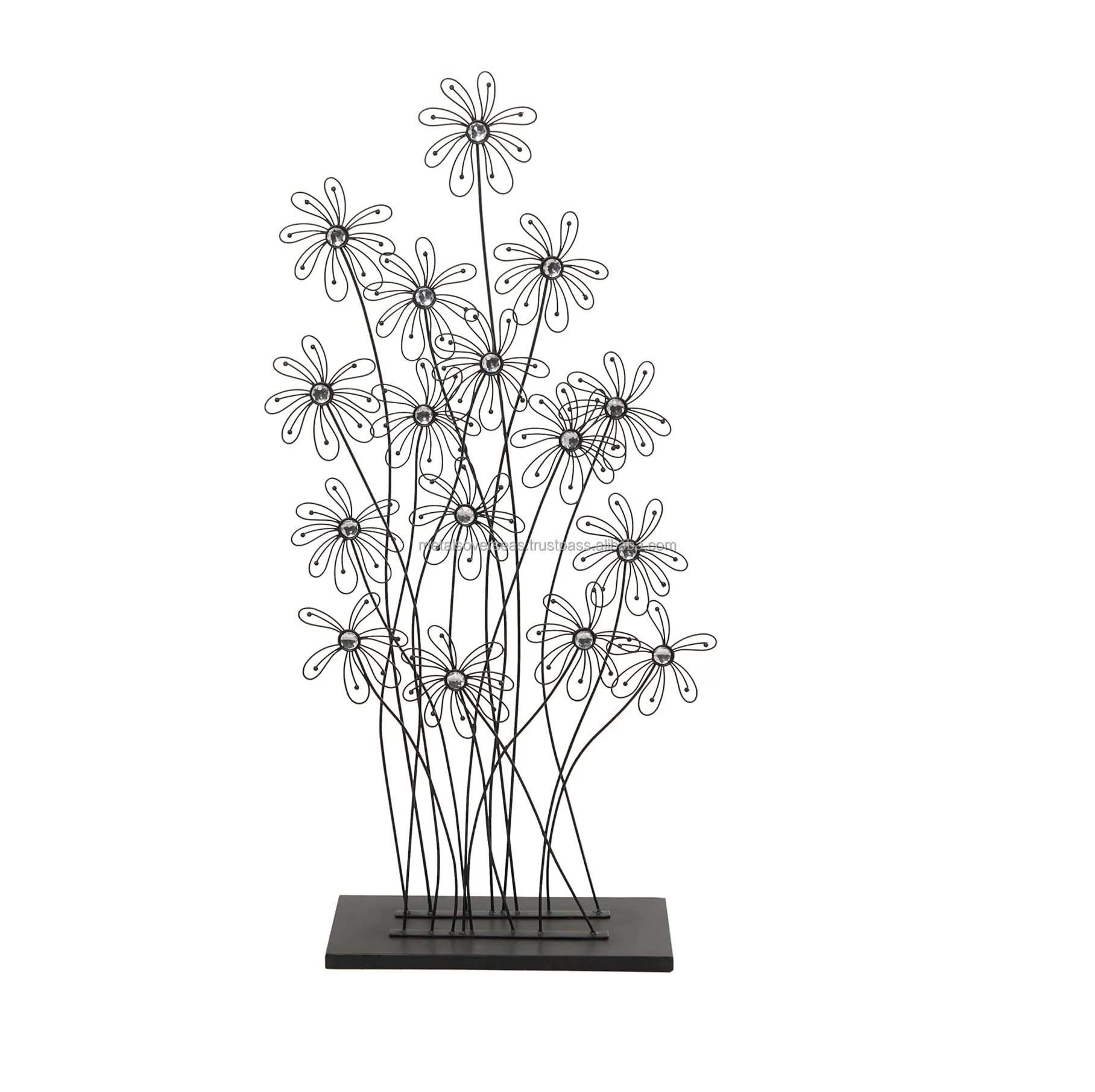 Wholesale supplier  Metal Floral Tall Sculpture Metal Floral Tall Sculpture with Crystal Embellishments