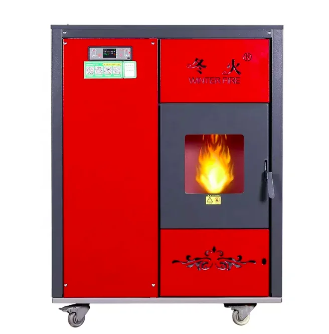 Pellet Biomass Home Heater Pellet Water Fireplace Remote Ignition and Temperature Control Pellet Stoves Wood Hot-selling 28kw