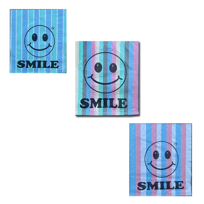 Heavy Duty Plastic colorful strip pp woven bag sack ,rice bag shopping bags pp woven sack with colorful thread