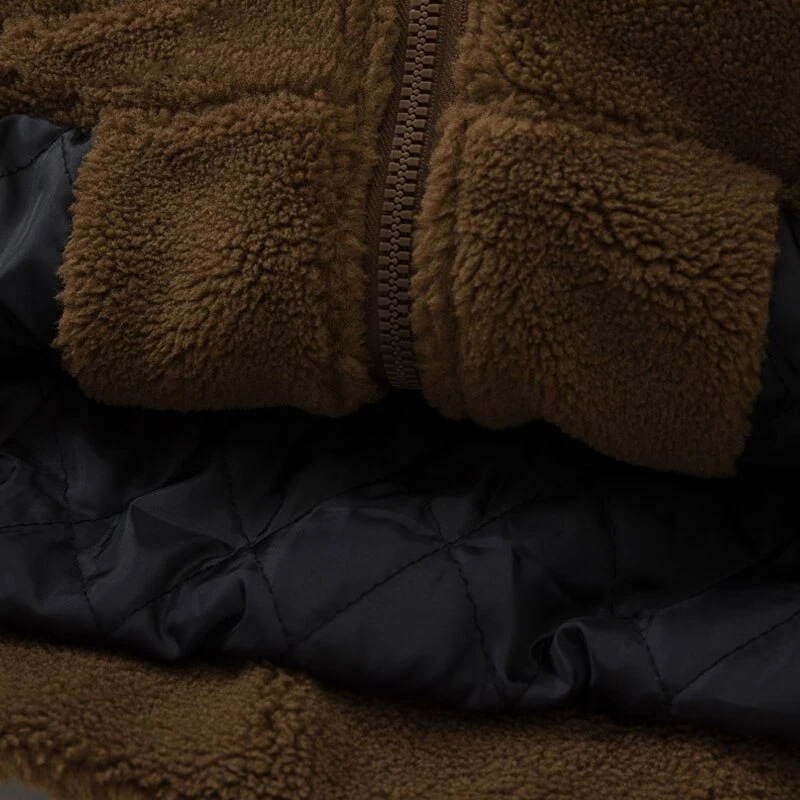 Wholesale Custom Solid Color Zipper Loose Long Sleeve Sherpa Winter Coat Polar Fleece Jacket Street Fashion Jackets For Men