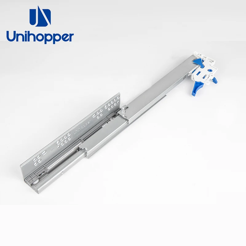 Unihopper 3D adjustable full extension kitchen cabinet soft close sliding rails undermount concealed drawer slide channel